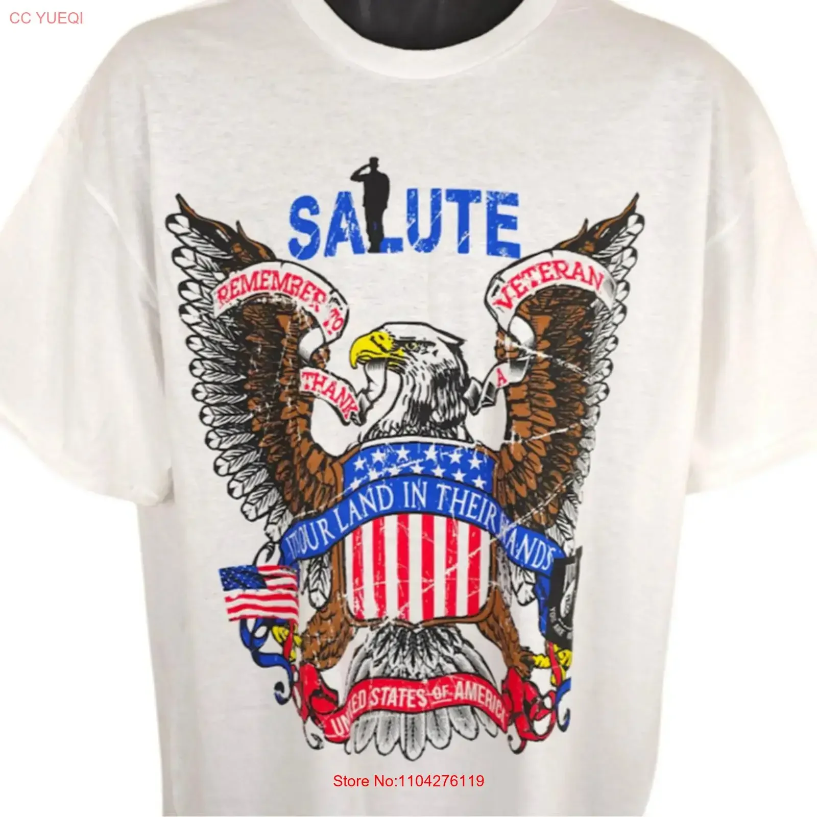 Military Veteran T Shirt Mens Size XL White Remember To Thank A vintage Washed Casual homme graphic Versatile Slightly Unisex