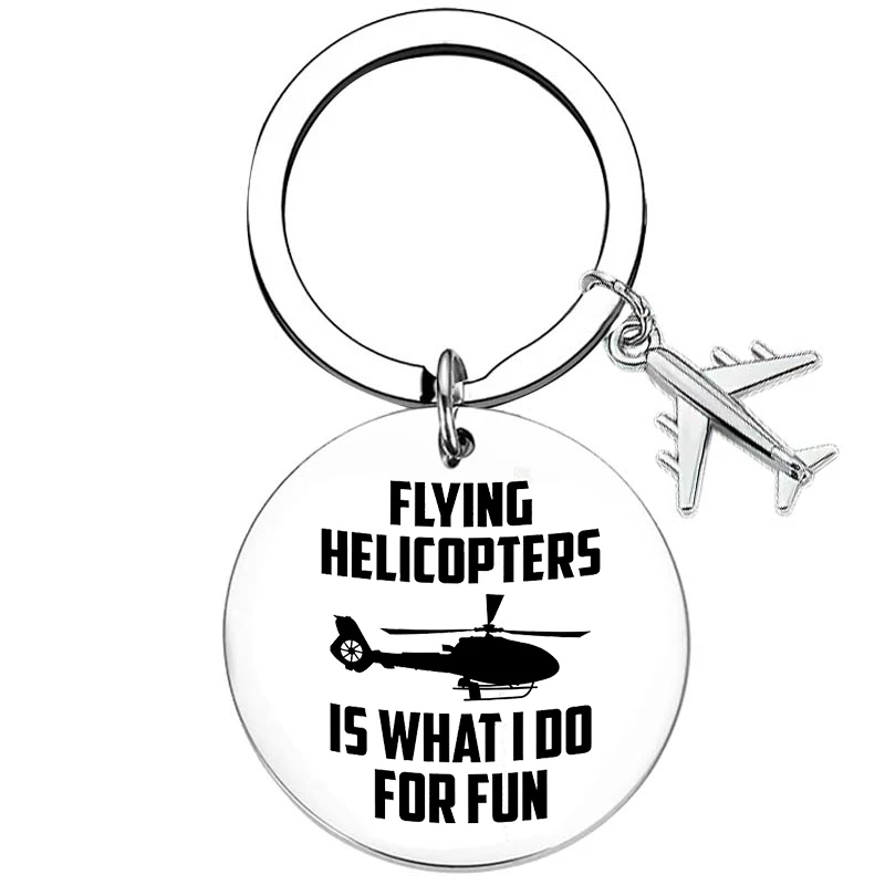 Helicopter Pilot Gift Fly Safe Keychain Pendant Traveling Gifts Airplane Key Chain