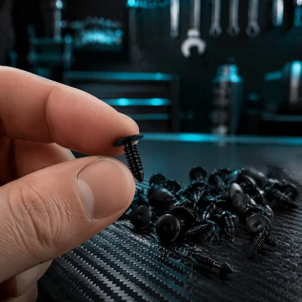 50PCS Handy Plastic Retainer Clip Black Universal Bumper Rivet Fastener Durable Push Pin Clip Headliner Repair