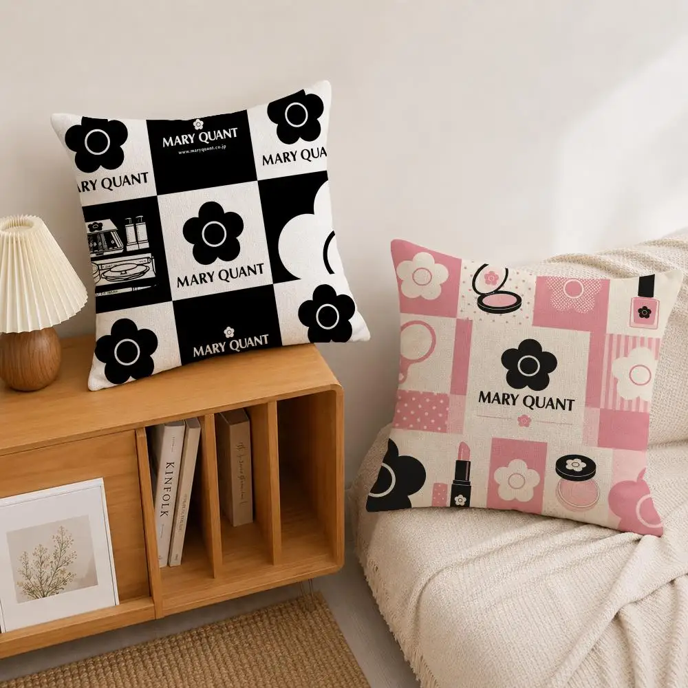 Brand Mary Quant Cushion Cover Natural Linen Pillowcase Set, All-in-One Decor for Sofa, Bedroom & Chair