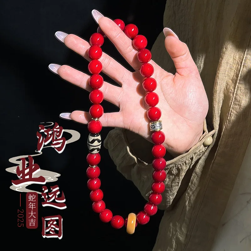 【 Grand Exhibition 】 Chinese Style Bodhi Hand String Ancient Method Immersion Double Circle Bracelet Holding Buddha Beads Female