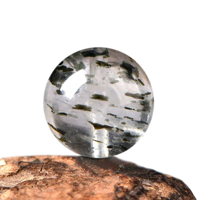 4A Natural Green Moss Grass Mica Single Bead DIY Beads Crystal Handmade Jewelry Making