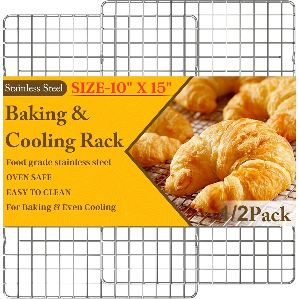 

1/2PCS Cooling Racks for Cooking and Baking Heavy Duty 304Stainless Steel Wire Rack Baking Grilling Roasting OvenDishwasher Safe