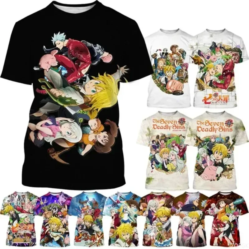 

Anime Seven Deadly Sins 3D Printed Casual Men's Short Sleeved Summer Fashion Haigui Pattern T-shirt