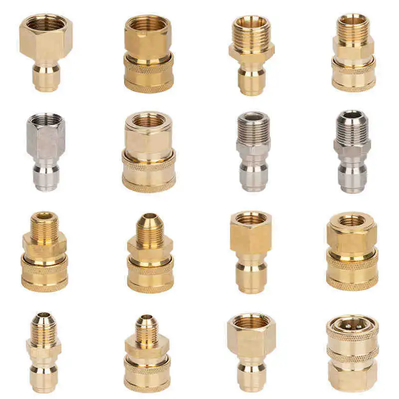 High Pressure Washer 1/4 Adapter Quick Release Fitting Brass Connector Kit Male Female Coupler For Washer Lance Foam kettle