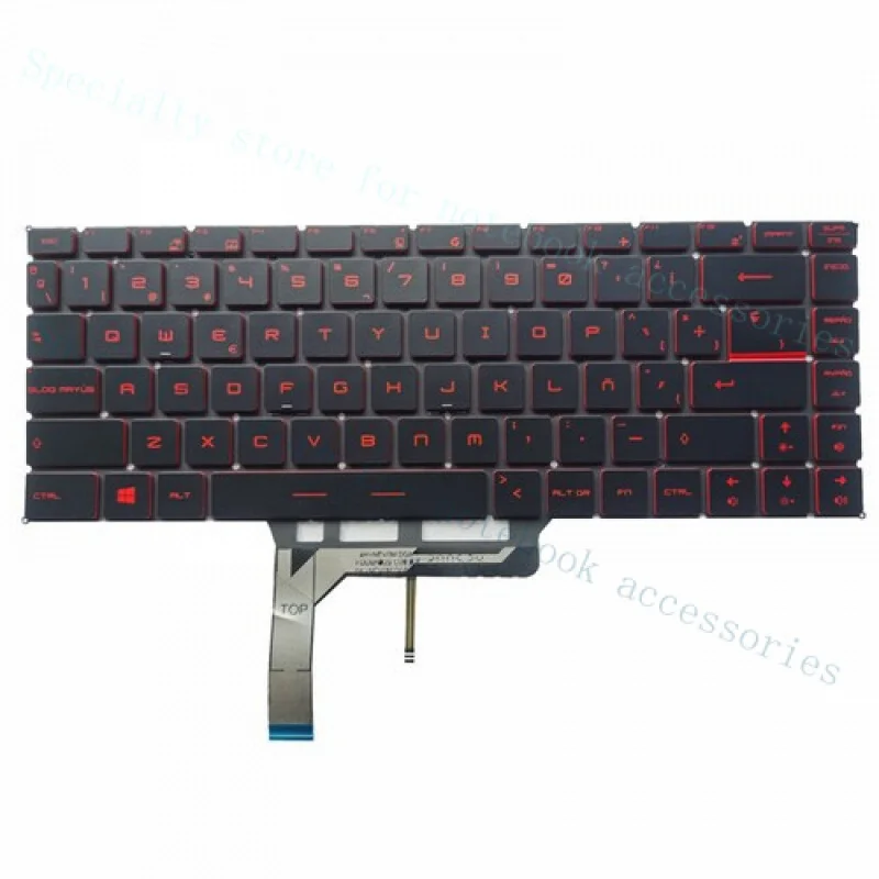 A++New Spanish Keyboard for MSI GF63 8RC 8RD MS-16R1 MS-16R4 GF65 MS-16W1 Red