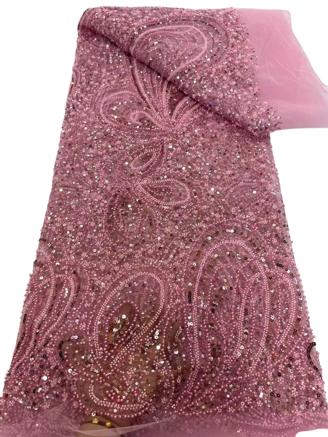 

2026Оптовая продажа элегантной тюлевой кружевной ткани с вышивкой и блестками и камнями — высокое качество для вечерних вечерних платьевU_GE1685