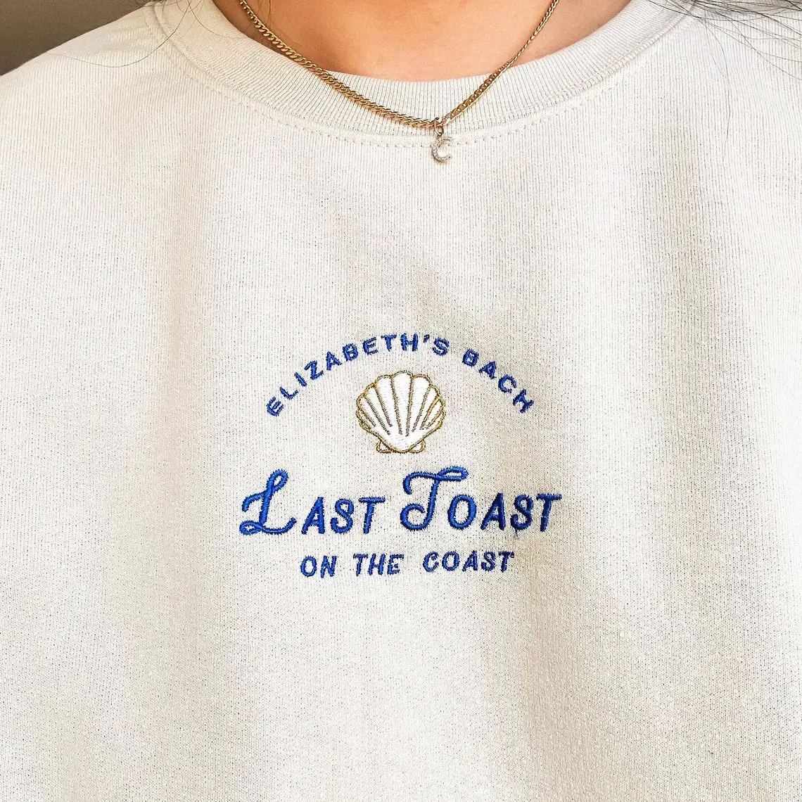 

Embroidered Shell Last Joast On The Coast Casual Crew neck 100% Cotton Hoodie Comfortable Soft Loose Fit High Quality Sweatshirt