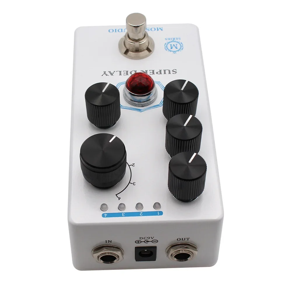 MOSKYAUDIO Super Delay Guitar Effect Pedal Analog Style Tape Delay Effect with 4 Modulation Delay Guitar Pedal True Bypass