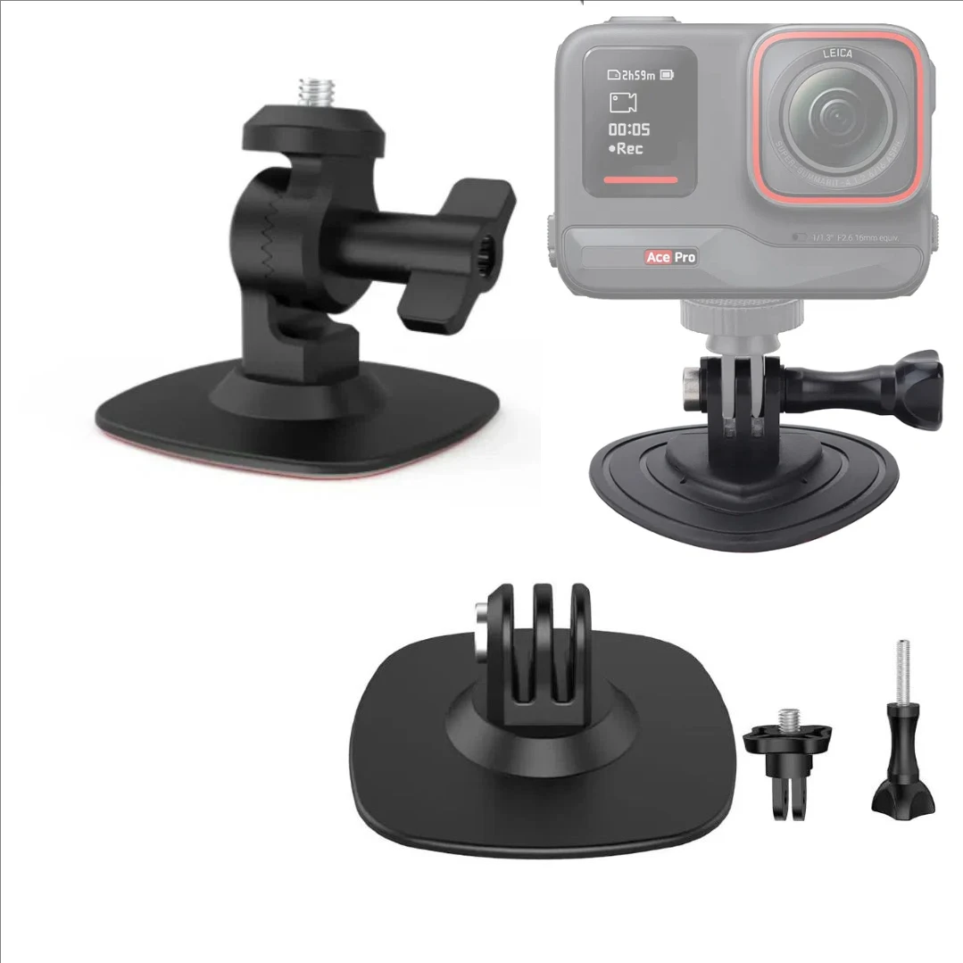 Flexibler Klebehalter für Motorradhelme, kompatibel mit Insta360 X4 X3 Ace Pro, DJI Osmo Action 5PRO, GoPro 13 12, Pocket 3 und Handyhalterungen