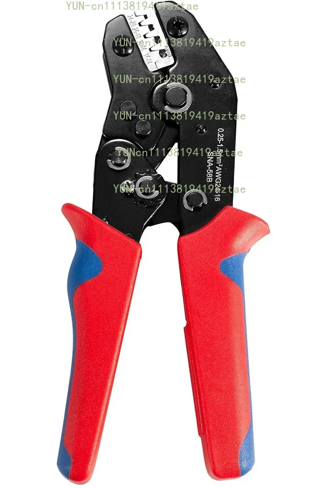 terminal crimping tool for 24-14 AWG open barrel terminal connector ratchet wire crimping