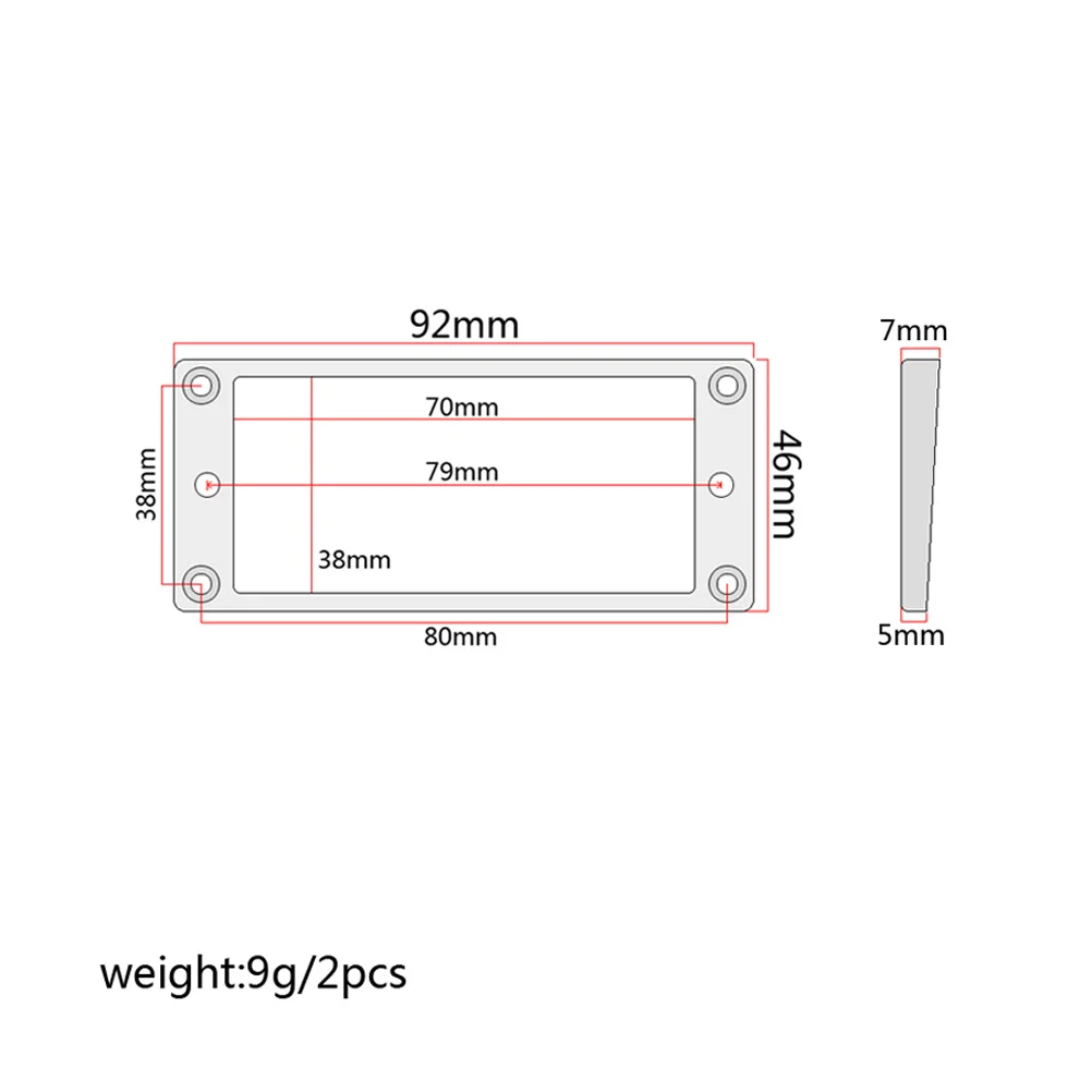 

2Pcs Flat Humbucker Frame Electric Guitar Pickup Ring Gb305n Black DIY Parts for Guitarists Luthiers Pickup Ring