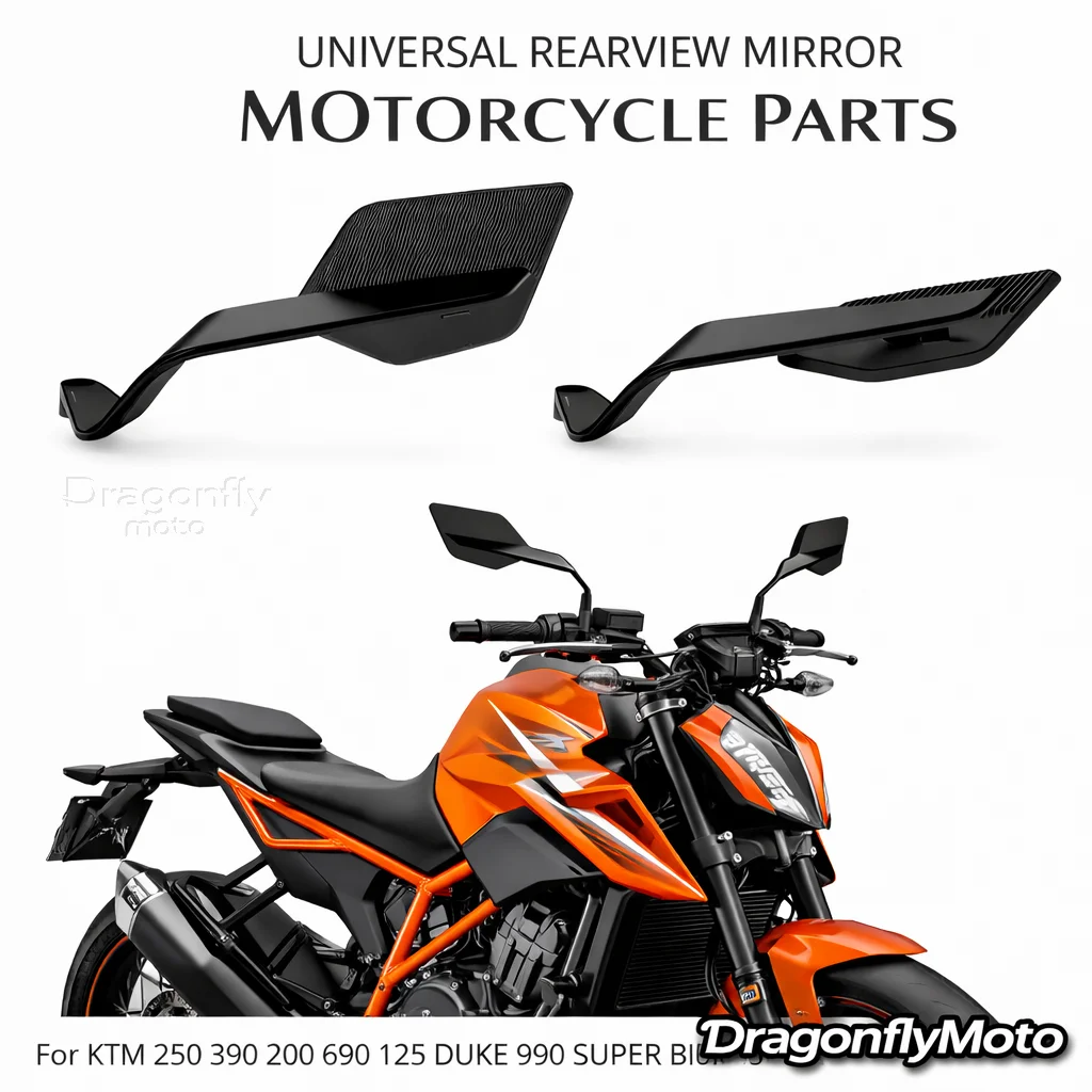 Specchietti Retrovisori Rotanti per Moto KTM 250 390 200 690 125 DUKE 990 SUPER R 790 1290, Nuovi Specchietti Laterali