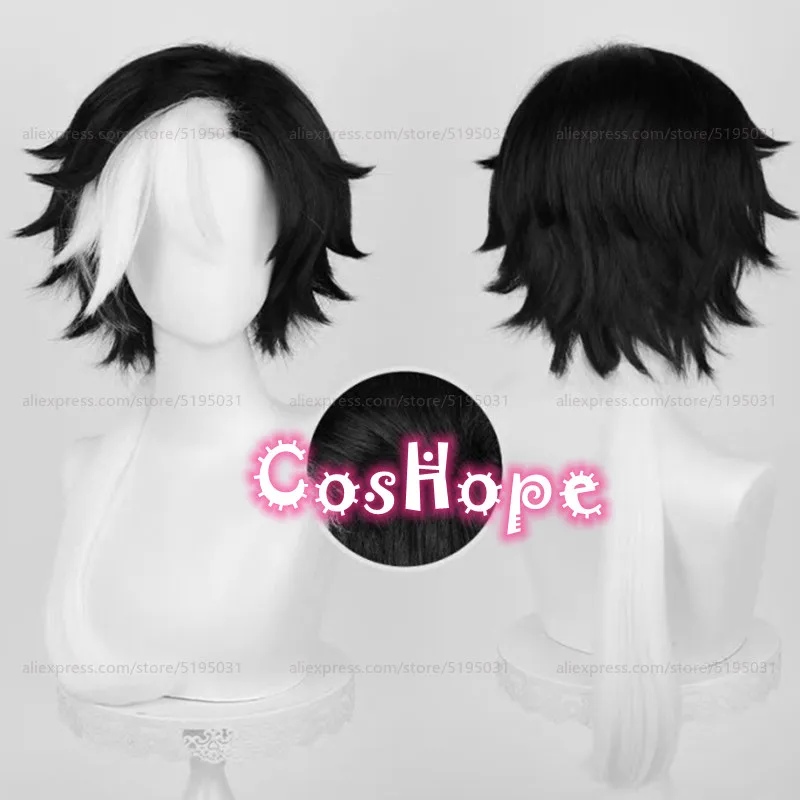 Photographer Joseph Desaulniers Cosplay Wig 68cm Long Black White Wig Cosplay Anime Cosplay Wigs Heat Resistant Synthetic Wig