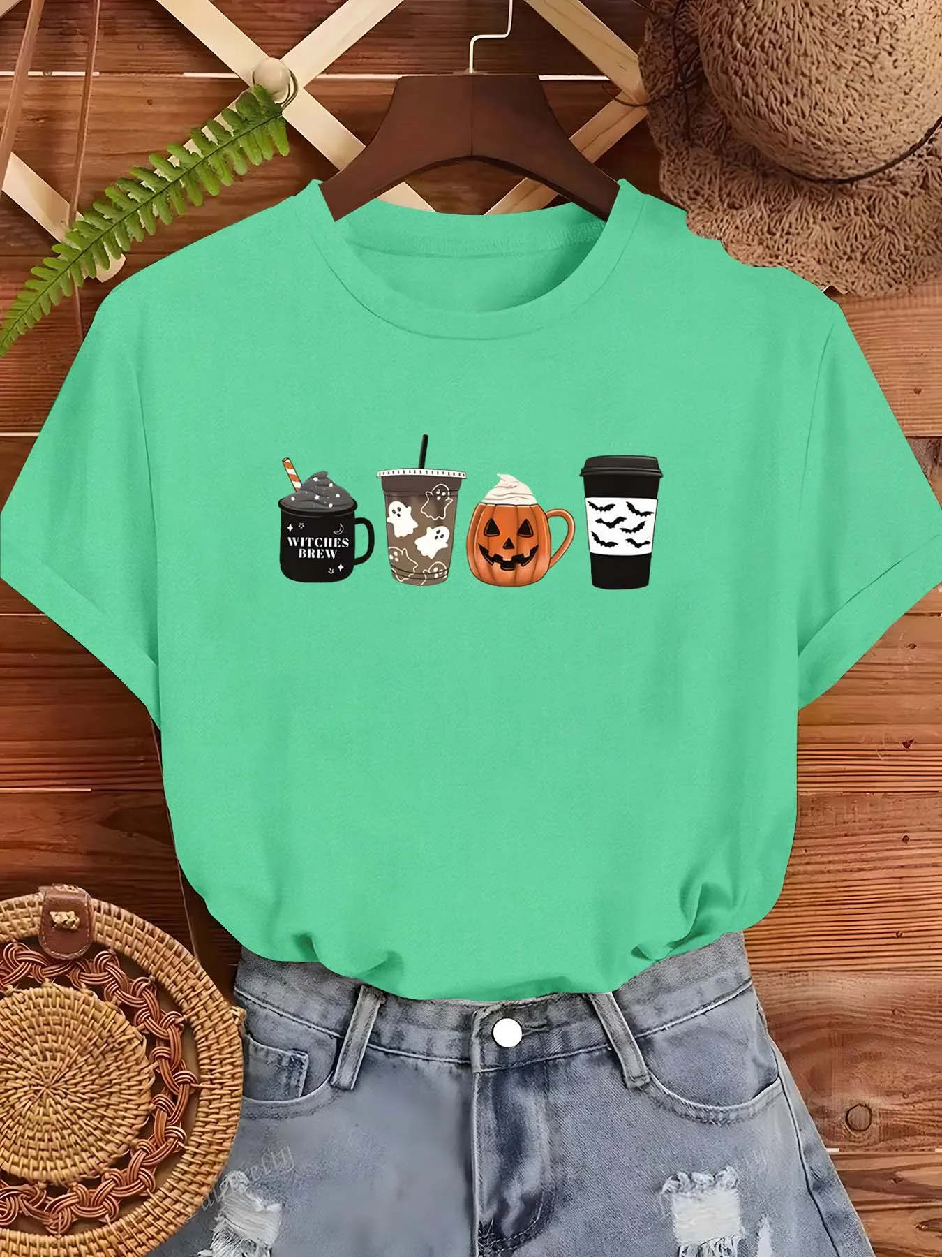 Plus Size Halloween Themed  Pattern Dress For Women Elegant Fashion Item With Festive And Playful Vibe Perfect