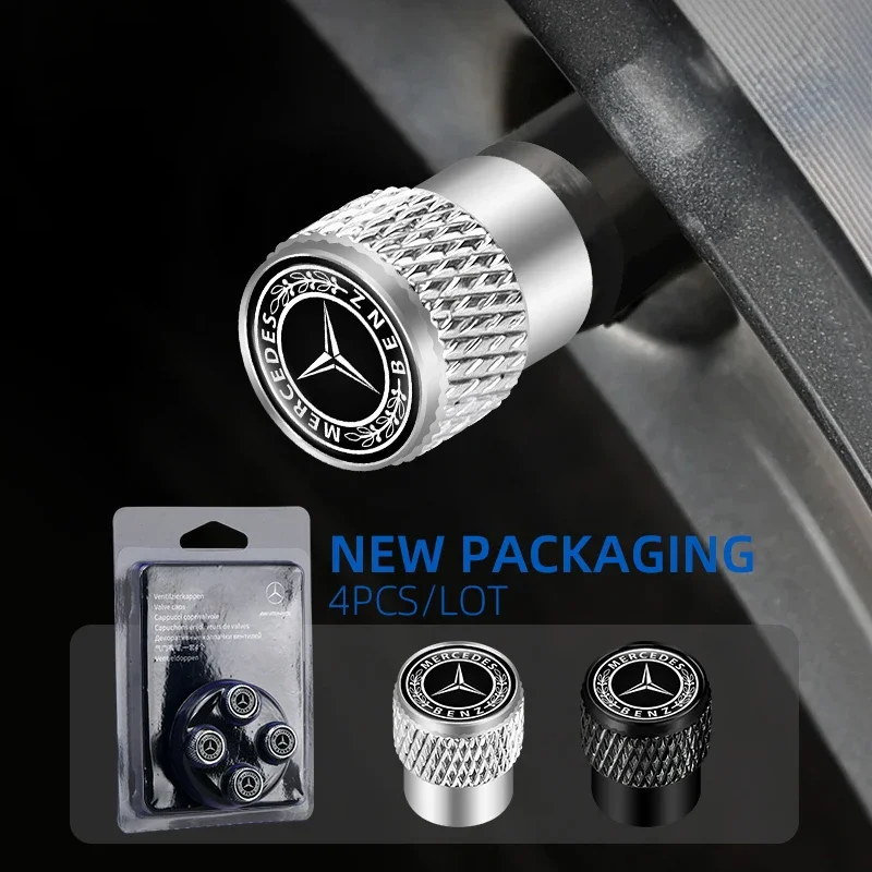 4 قطعة سيارة الإطارات صمام ينبع غطاء التخريش نمط الإطارات غطاء صمام لمرسيدس بنز W211 W204 W210 W203 CLA GLA