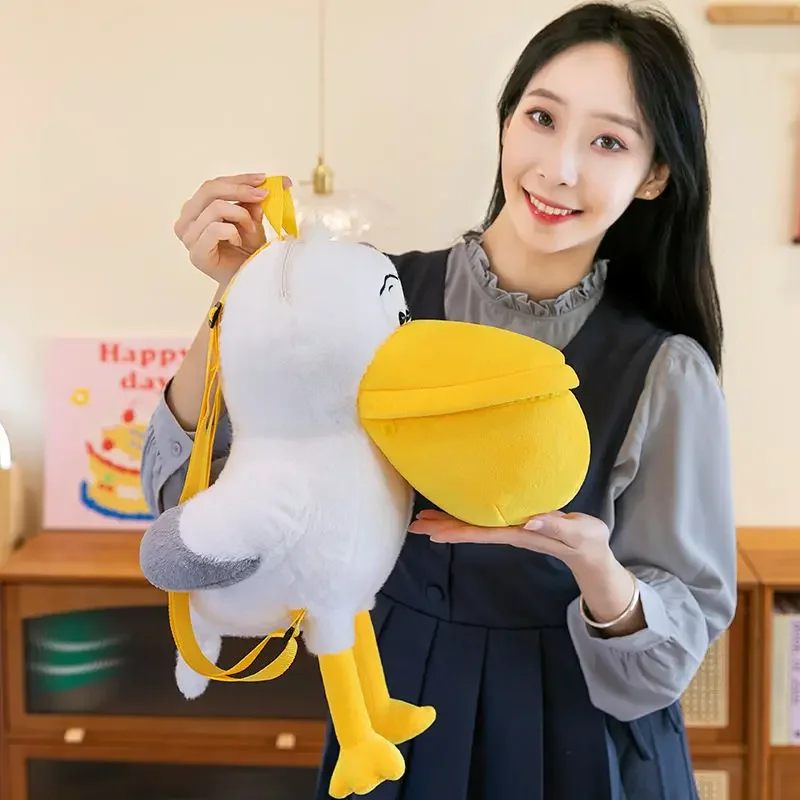 

BOMO Cute Pelican Rucksack Women Cartoon Plush Doll Fashion High Capacity Mini Backpack Easy Carry Fine Workmanship Backpacks