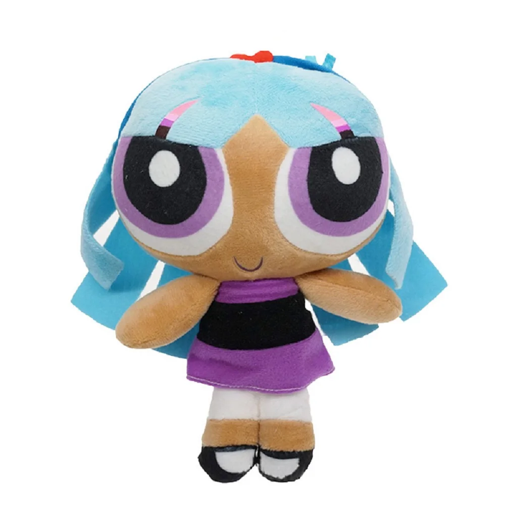 Original The Powerpuff Girls Cartoon Plush Doll Buttercup Bubbles Blossom Cute Kawaii Fluffy Stuffed Toy 25cm