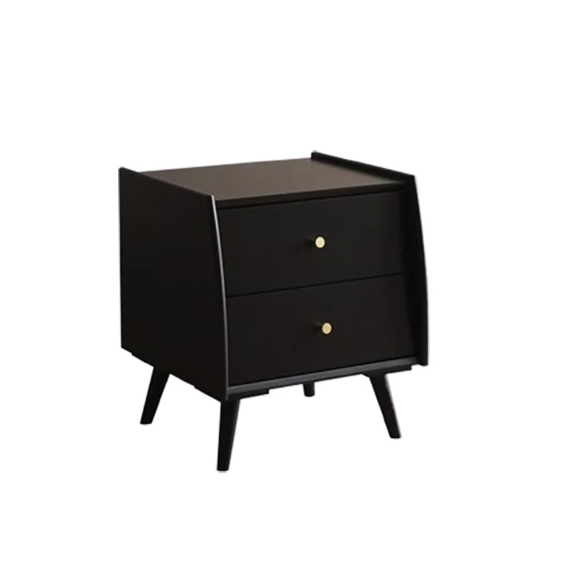 Black Storage Night Table Modern Retro Simple Organizer Unique Cool Nightstands Luxury Drawers Mesitas De Noche Furnitures