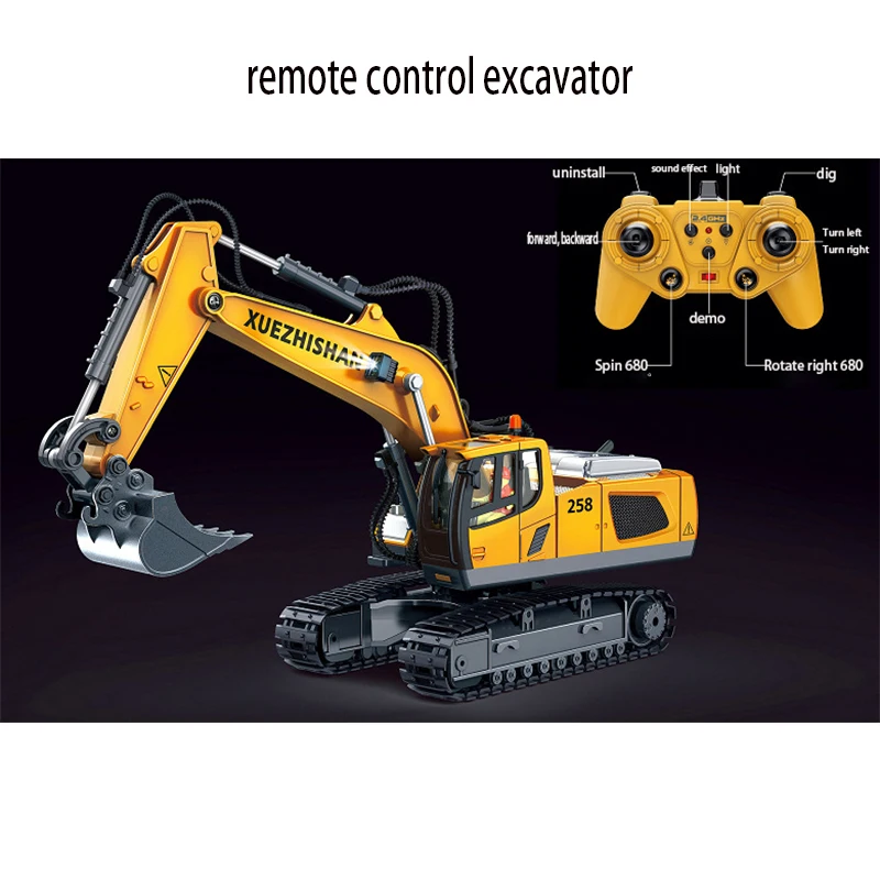 

Toys 1:20 RC Car Excavator Model 2.4G Remote Control Trucks Caterpillar Electric Tractor Engineering Gifts Sound Toys For Boys A