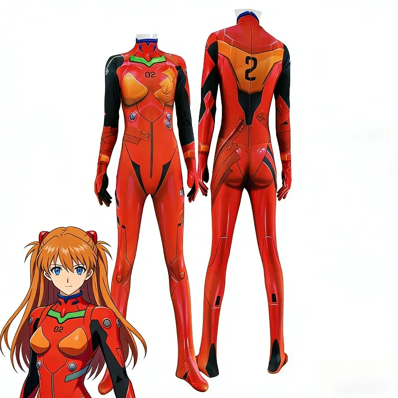 

Neon Cute Genesis Classic Evangelion Anime Cosplay Bodysuit 3D Printed Tight Jumpsuit Cartoon Character Cosplay Costume Adults
