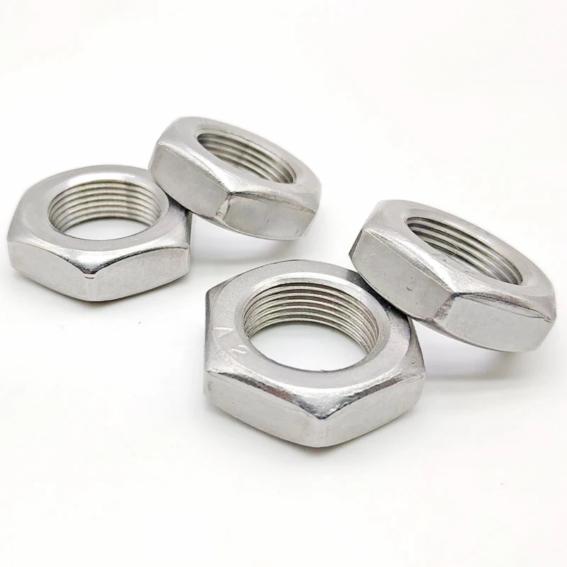 Dado esagonale esagonale piatto con filettatura fine Passo 0,75/1/1,25/1,5 mm M6 M8 M10 M12-M30 Dado esagonale esagonale sottile in acciaio inossidabile 304