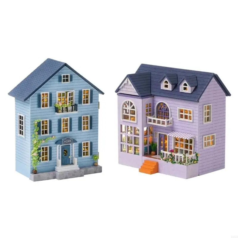 

Miniature Dollhouse Kits with Furniture DIY Mini Craft Kits Gift for Kids 12+ Years Old Teens Adults E65D