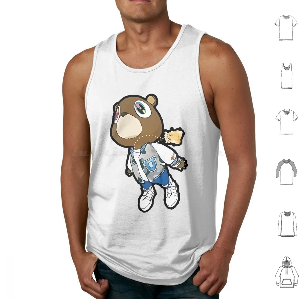 Kanye West Graduation Bear Tank Tops Print Cotton Kanye West Kanye West Music Fashion Drake The Weekend Heartless Heart