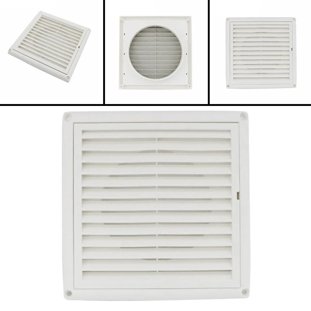 Outdoor Square Vent Louver Ventilation Grill With Filter Fresh Air System Mosquito Insect Net Cover Screen Exhaust Outlet