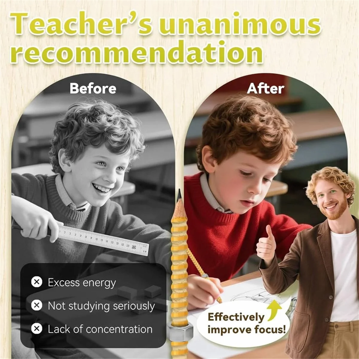 

SUPER HOT ADHD Карандаш — резьбовой карандаш для СДВГ и тревоги