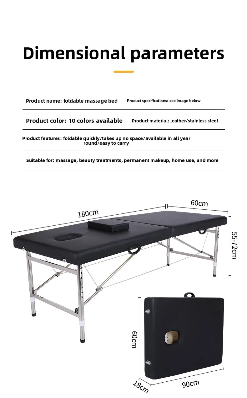 Multifunctional Portable Thermal Jade Massage Bed Table White Spa Facial Folding Wood Stretcher Metal Material Milking Lash Sale