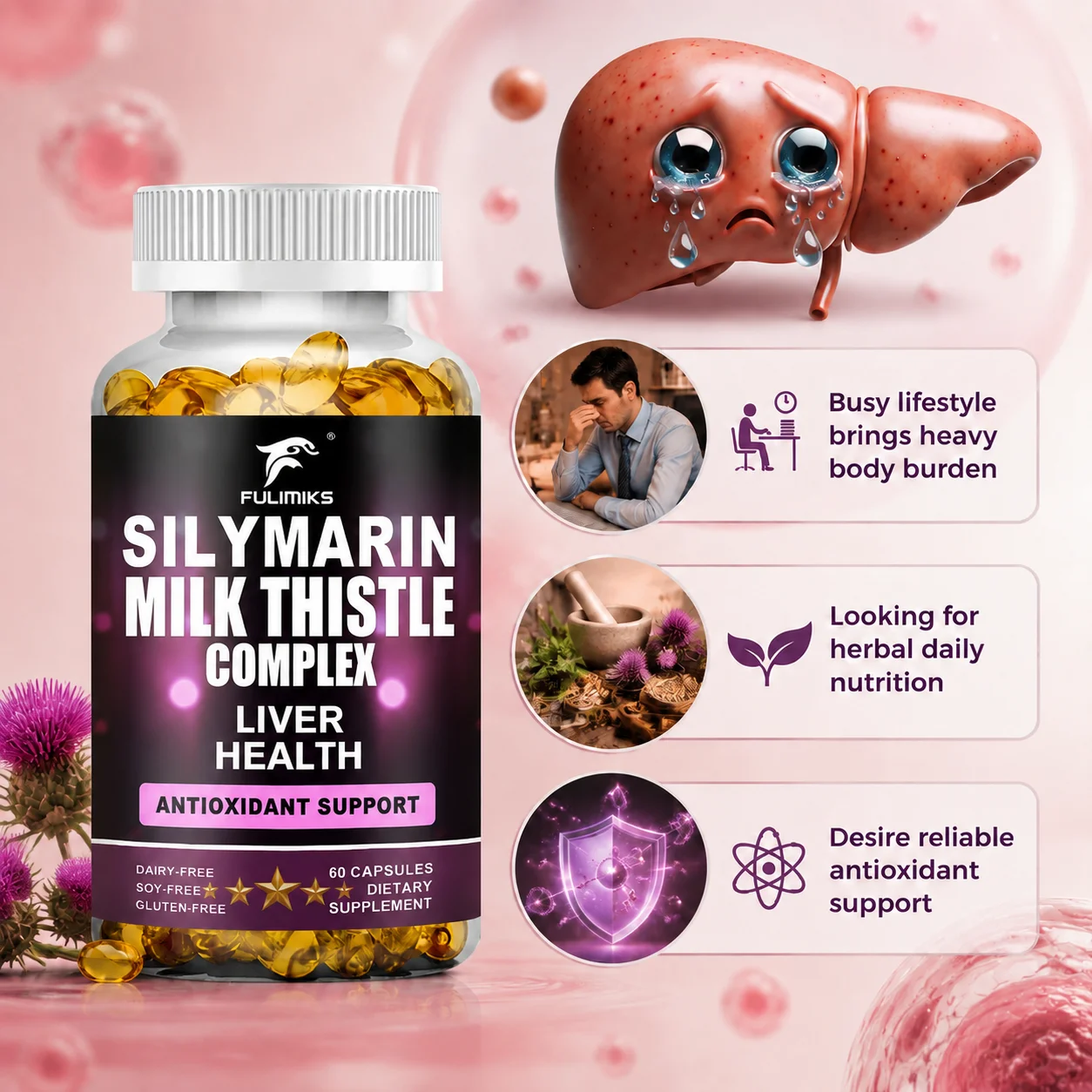 Capsules de complexe de chardo - Milk Thistle Silymarin avis et prix