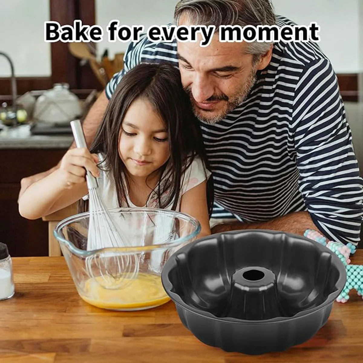 9.5inch (Approximately 24.9cm) Non-Stick Cake Pan, Heavy-Duty Carbon Steel Fluted Round Cake Baking Pan. Cake Pan, Tubular Baking Pan, Cake Mold