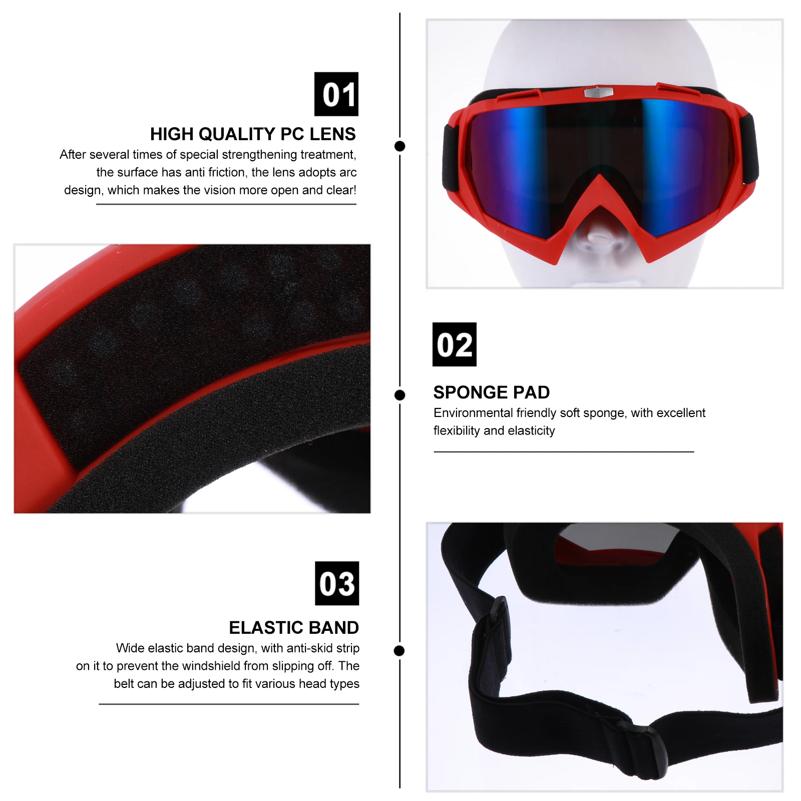

Impact Resistant Tpu Frame Anti Dust Cold Air Blocking Skiing Glasses Multicolor Lenses Winter Snow Goggles