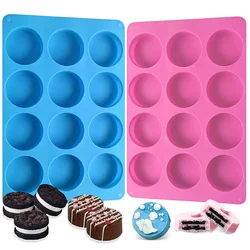 Okrągłe foremki do ciastek czekoladowych Oreo Chocolate Silicone Mold 12-Workowe silikonowe foremki cylindryczne do galaretek Mini Cakes Muffin Baking