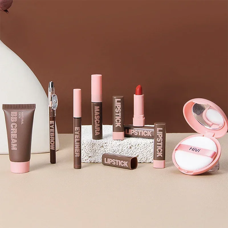Zestaw upominkowy do makijażu Puder Klej Record Limited Szminka Eyeliner, Zestaw do makijażu All-in-One na Walentynki Kosmetyki do makijażu
