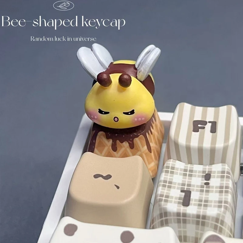 DIY Cute Bee Keycaps Creative Birthday Gifts Game Mechanical Keyboard Keycaps Universal Animal Keycaps