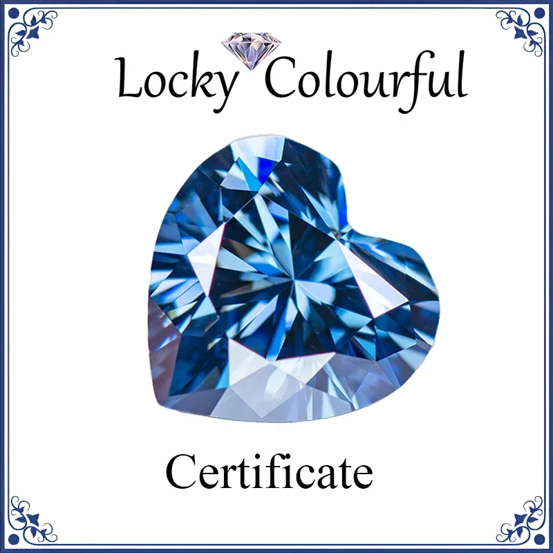 

Moissanite Heart Shape Top Quality Natural Royal Blue Color Beads for Charms DIY Jewelry Making Materials with GRA Certificate