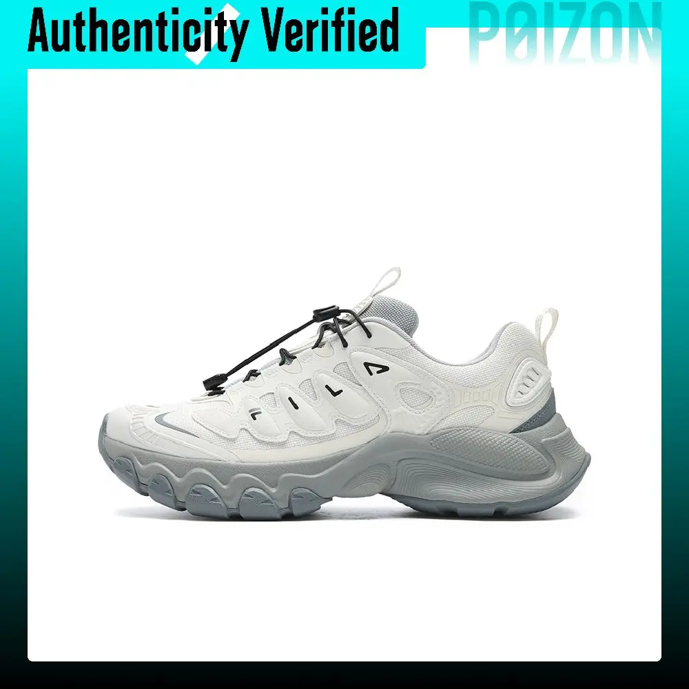 FILA TRUFFLE Cushioning Abrasion Resistant Lightweight Height Increasing Low top Chunky Sneakers Men's White F12M611104FSA