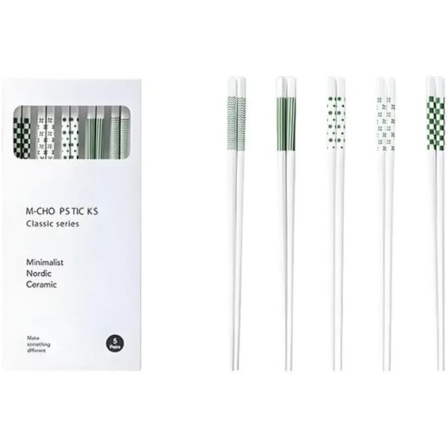 

10 пар керамических палочек для еды, 9,65 дюйма, высококачественная костяная фарфоровая многоразовая обеденная посуда, идеально подходит для китайской и японской кухни