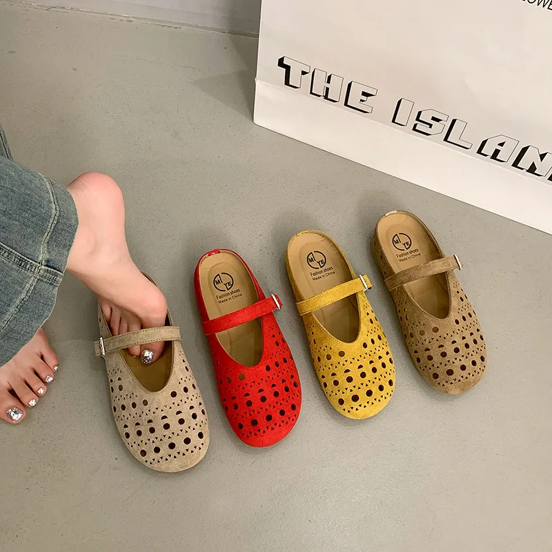 

2026 Women's Retro Closed-Toe Mules,Niche Design with Cloud-Like Soft Sole & Breathable Mesh,Versatile Comfort Slippers Outdoor