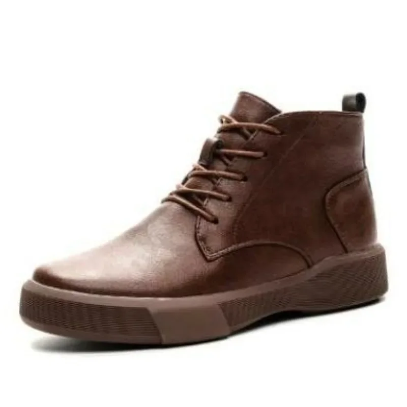 

3.5CM Big Size 41 42 43 Women Flat Boots Autumn Winter Plush Warm Round Toe Real Cowhide Ankle Boots For Ladies Cotton Shoes