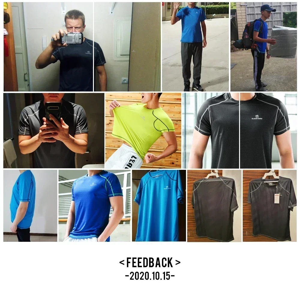 QUESHARK-Camiseta de manga corta de secado rápido para hombre, camisetas transpirables para correr, Fitness, gimnasio, entrenamiento, Camiseta