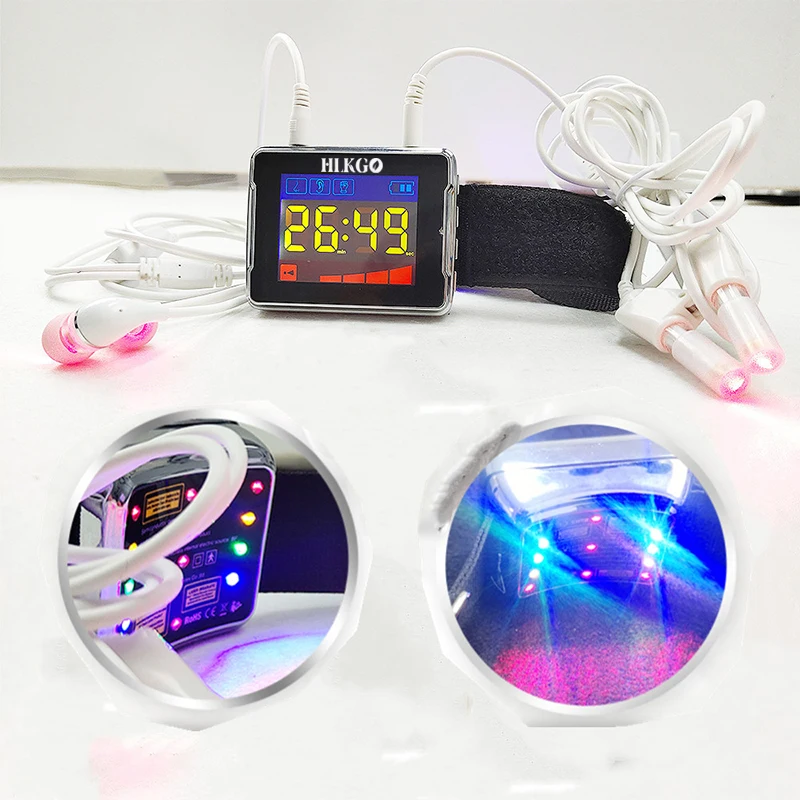 

Multi-mode touch screen intelligent adjustment of red light blue digital glucose watch