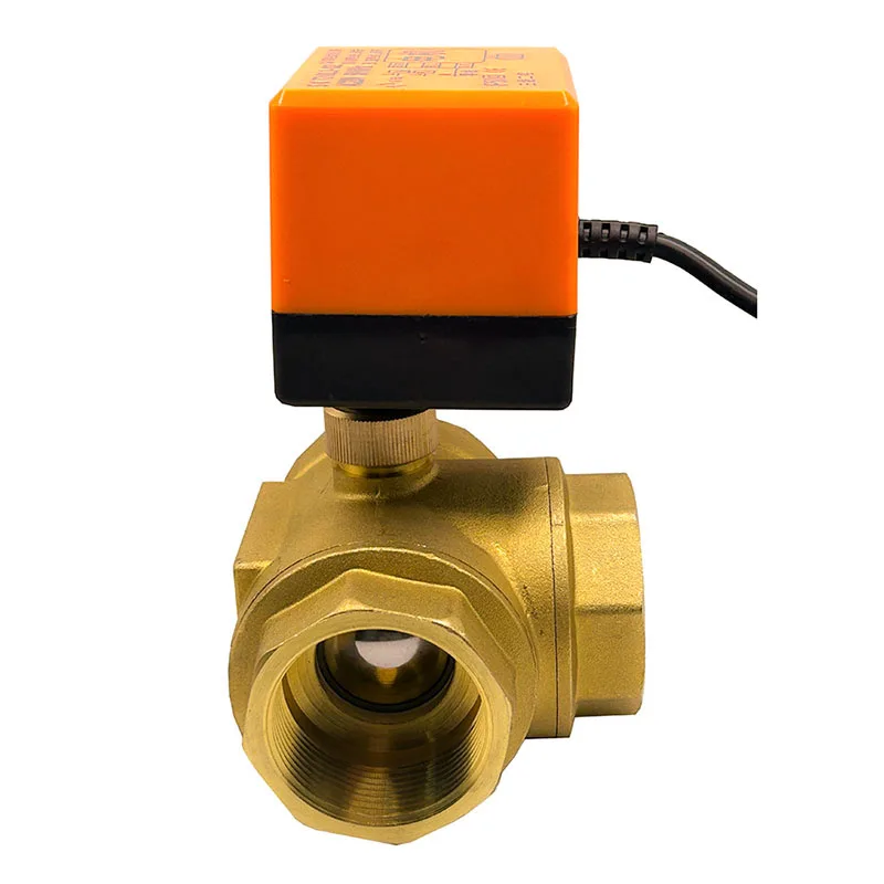 

2" 3-Way Motorized Ball Valve DN15 Threee-Wire Two Point Control Brass Electric Ball Valve 220V 12V 24V