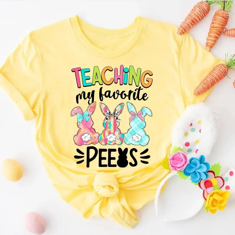 

Пасхальная футболка учителя Happy Bunny Teaching Lover Egg Rabbit