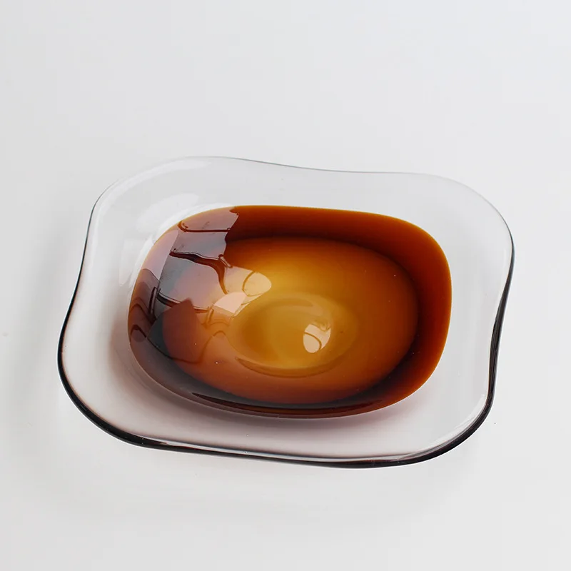 

Handmade glazed fruit plate, living room model room, high-end irregular special-shaped snack decorative plate