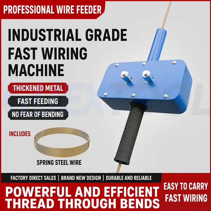 Semi Automatic Electric Threading Device Multifunctional Wire Feeding Tool Fast Feed Flexible Cable Threader Durable Metal