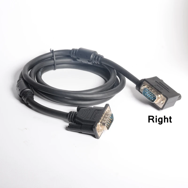 Стандартный 15-контактный кабель VGA «папа-папа», прямой или угловой разъем для компьютерного монитора, шнур SVGA, провод для рабочего стола