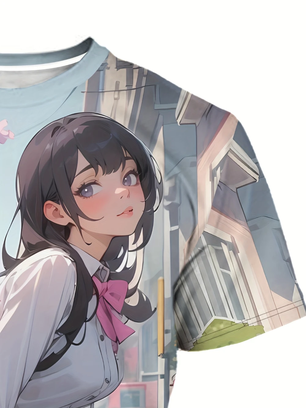 جديد الرجال ثلاثية الأبعاد أنيمي فتاة تي شيرت مطبوع ساكورا وزي مدرسي نمط عادية فضفاض تي شيرت للنزهات الصيفية هدايا الرجال